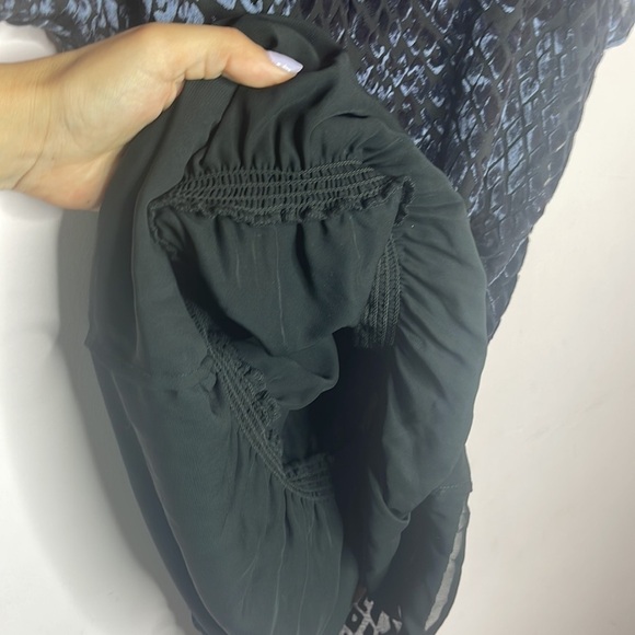 🆕 MODA INTERNATIONAL Victoria’s Secret Black Navy Burnout Velvet Tunic Dress - Picture 9 of 13